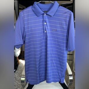 Greg Norman blue striped Golf polo